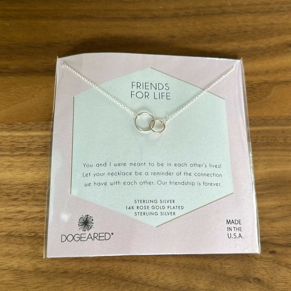 NWT Dogeared Friends for Life Linked Ring Necklace